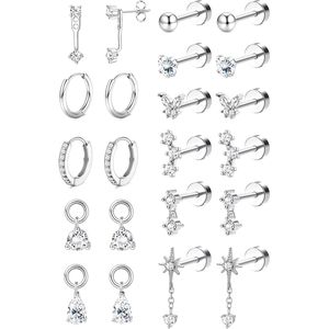 Hypoallergenic 14K Gold Plated Surgical Stainless Steel Small Stud Women's Flat <b>Back</b> <b>Earrings</b> Fashion Piercing Jewelry - Product Image 1