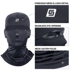 Cagoule noire CONTINENTAL SPORTS entièrement ornée de strass, imprimée par transfert thermique, couvre-visage intégral, unisexe, adulte, respirante pour l'extérieur - Product Image 5