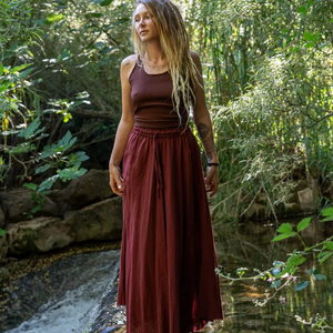 กระโปรงผ้าฝ้ายสไตล์ฟลาเมงโก กระโปรงยาวทรงโบฮีเมียนพร้อมกระโปรงทรงพลิ้วไหว ชุดเดรสโบโฮ กระโปรงวินเทจ ของขวัญสำหรับเธอ - Product Image 1