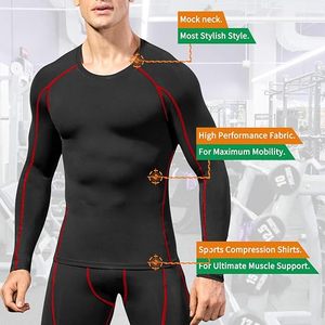 Men's Compression Long Sleeve Performance Shirt Premium Quick Dry Compression Base <b>Layer</b> <b>Top</b> Men's Athletic Compression Training - Product Image 3