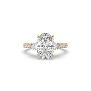 3.46Ct Lab Grown Diamond oval Cut 18K Gold IGI Certified Luxury Statement Engagement & Wedding Ring - Product Image 3