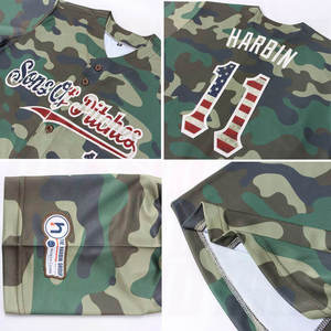 Custom Camouflage Baseball Jersey Teamname 00 Sublimated Print Breathable Polyester Unisex Adult Short Sleeve Regular Fit - Product Image 4