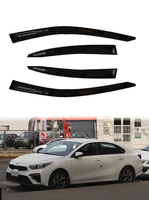 Viseras para Puertas de Auto GCS Kia Cerato Forte K3 Sedán 2019 en Adelante, Juego de 4 Piezas, Delgadas, Transparentes, Negras, de PMMA, Protectores Contra la Lluvia