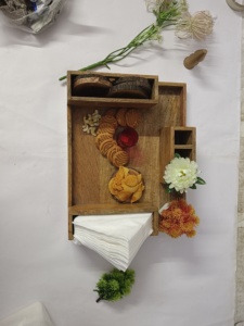 Customized Natural Mango Wood Cutlery Holder Napkin Tableware <b>Hand</b>-carved Rectangular Compartment Tray Sectioned Dining Utensils - Product Image 4