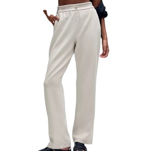 กางเกงวอร์มขนแกะเทอร์รี่นุ่มสำหรับผู้หญิงกางเกงซักได้พิมพ์ลายโลโก้ตามสั่งสีพื้นมาใหม่2024 - Product Image 1