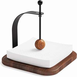 Porte-serviettes carré en métal et bois, distributeur de serviettes pour café, restaurant, hôtel, bar, cuisine, salon, décoration de bureau - Product Image 1