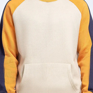 Dernier style, color block, manches raglan, prix de gros, coton lourd, col montant, à capuche, personnalisable, sweats à capuche pour hommes - Product Image 2