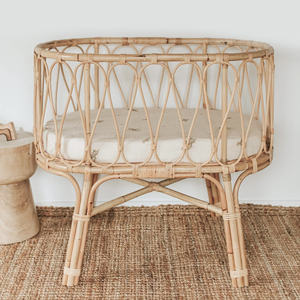 Meubles de nurserie directement du fournisseur, bon prix, berceau en rotin pour nouveau-né, lits bébé naturels. - Product Image 1