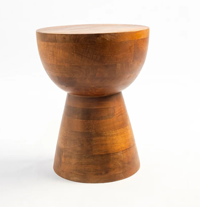 Mango Wood Accent <b>Table</b> and <b>Stool</b> Versatile Wooden Furniture Set for Living Room Bedroom Home Decor and Everyday Use - Product Image 3