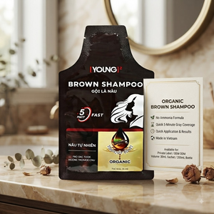 Shampoo colorant pour cheveux gris avec logo personnalisé, couleur permanente pour usage domestique, couleur noire - Product Image 1
