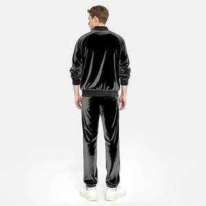 Ensemble de survêtement en velours pour homme, 2 pièces, fermeture éclair intégrale, veste et pantalon en velours - Product Image 2
