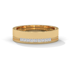 Yellow Gold Diamond <b>Ring</b> Square Cut Eternity Band Pavé Accent Wedding Jewelry - Product Image 1