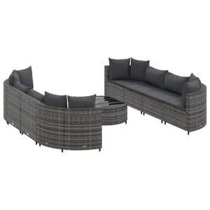 <b>Set</b> of 8 Large Grey PE Rattan Patio <b>Sofas</b> Garden <b>Sofa</b> Collection Model D0100H5CCP8 - Product Image 2