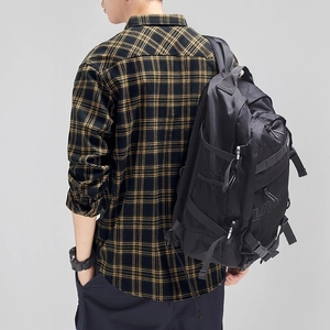 Chemises pour hommes, surdimensionnées, en coton, à carreaux, en flanelle, boutonnées, manches longues, hauts pour le printemps et l'automne, vêtements vintage pour hommes, 3XL - Product Image 1