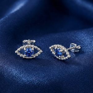 Fashion Eye Style Eye-catching Gold-Plated Crystal Eye-Shaped <b>Fine</b> <b>Stud</b> <b>Earrings</b> - Product Image 4