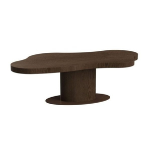 Table à manger en bois irrégulière moderne avec base à une seule jambe pour l'ameublement de la maison - Product Image 2