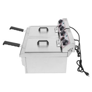 Friggitrice Professionale a Doppia Vasca in Acciaio Inox da 16,9QT/16L con Capacità Totale di 24,9QT/23,6L - Product Image 4