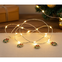 Guirlande lumineuse LED en forme de couronne de Noël, lumières féériques en fil de cuivre blanc chaud pour la décoration intérieure des fêtes, des arbres de Noël et des soirées.