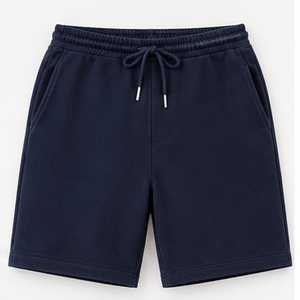 Shorts mi-longs en coton tricoté 100 % écologique pour homme, avec cordon de serrage, couleur unie, décontracté, sport, taille élastique, pour l'été et le quotidien - Product Image 1