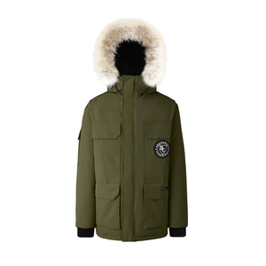Parka con Capucha Gris Oscuro para Hombre con Ribete de Piel y Bolsillos Delanteros, Abrigo de Invierno Impermeable de Poliéster, Ropa Exterior Informal de Longitud Larga - Product Image 4