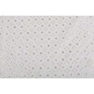 Embroidered Georgette <b>Fabric</b> by the Yard-off White Dyeable Floral with <b>Gold</b> <b>Sequin</b> 44 Inch Wide - Product Image 3