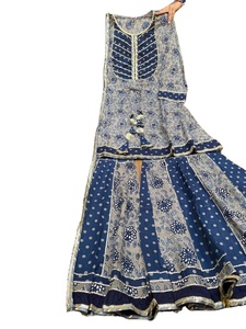 Robe Anarkali Kurta / Kurti Garara pour femme, tenue traditionnelle pakistanaise en coton, toutes saisons, pour mariage et fête, anti-humidité, protection solaire - Product Image 3