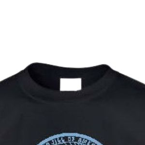 Camiseta negra de manga corta con cuello redondo y estampado gráfico azul, ropa informal para el día a día, ropa cómoda unisex - Product Image 2