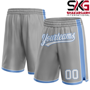 Pantalones Cortos de Baloncesto de Malla Gris para Hombre, Ropa Deportiva Personalizada para Equipo, Cintura Alta con Cordón, Secado Rápido, Pantalones Cortos Deportivos - Product Image 4
