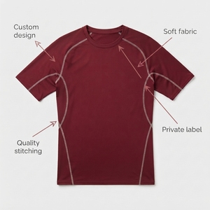 T-shirt de compression à manches courtes unisexe, rashguard pour garçons et filles, imprimé numériquement, sous-vêtement technique pour le MMA. - Product Image 3
