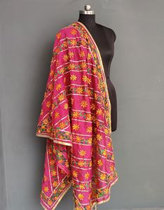Dupatta อินเดียทำด้วยมือกระจกทำด้วยมือสำหรับงานแต่งงานงานปกคอแบบปัก - Product Image 3