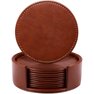 2025 dernière conception sous-verre en cuir de forme carrée dernière conception décor de Table bois et pierre ustensiles de cuisine de haute qualité sous-verre à café - Product Image 3