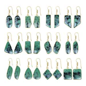 ต่างหูห้อยประดับพลอยหลายชนิด รูบี้โซไซต์ ชุบเงิน ของขวัญน่ารัก เครื่องประดับงานปาร์ตี้ ทำมือ สวยหรู สำหรับผู้หญิง ราคาโรงงาน - Product Image 1