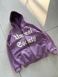 Custom Bubble Print Logo Hoodies Wholesale Multiple Colors Available Street Punk Web Unisex Hooded Sweatshirts - Product Image 6