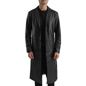 <b>Men</b>’s <b>Long</b> <b>Coat</b> Streetwear Casual Business Pocket Leather Jacket Parkas Warm Faux Leather Trench Over-Knee <b>Long</b> <b>Coat</b> Fashionable - Product Image 3