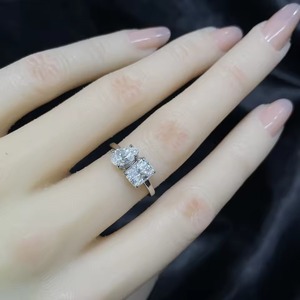 10k White Gold 3-Carat VVS Moissanite Toi et Moi Radiant & Pear Diamond RING - Product Image 4