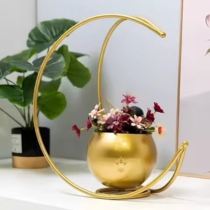Jardinière en métal contemporaine, pot de fleurs décoratif tendance pour l'intérieur et l'extérieur, pour la maison, le jardin, le balcon - Product Image 2
