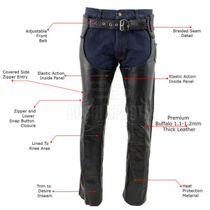 Chaps en cuir pleine fleur à faible MOQ, design flexible offrant une liberté de mouvement et un confort optimal - Product Image 3
