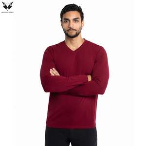 Chemise à manches longues de qualité supérieure, vêtements décontractés élégants, hauts à manches longues fabriqués au Pakistan, t-shirt classique à manches longues et col en V pour hommes - Product Image 3