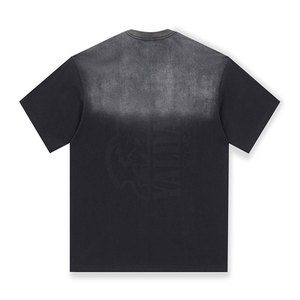 T-shirt personnalisé avec logo imprimé, effet délavé, pour homme, manches courtes, 100 % coton, coupe ample, couleur unie, séchage rapide, respirant - Product Image 2