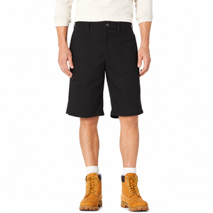 Pantalones Cortos de Golf Casuales para Hombre, de Secado Rápido, 51% Algodón, 45% Poliéster, 4% Elastano, Largos hasta la Rodilla, con Logotipo Bordado Personalizado, Color Negro - Product Image 1