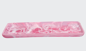 <b>Pink</b> Marble Resin Eco-Friendly Handmade Food Safe Serving Tray & <b>Plate</b> for Party Restaurant Catering Home Decor - Product Image 4