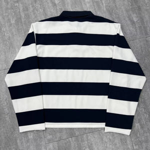 เสื้อโปโลชายปักโลโก้ตามสั่ง ผ้าฝ้าย 100% ลายทาง ติดกระดุม แขนยาว เสื้อยืดหนาสำหรับผู้ชาย - Product Image 3