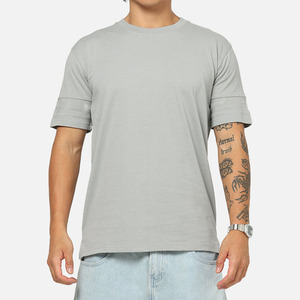Camiseta Moderna Transpirable de Algodón Gris para Hombre, Proveedor de Ropa Urbana Personalizada, Atuendo Informal y de Descanso, Ropa de Viaje Diaria, Precio al por Mayor - Product Image 1