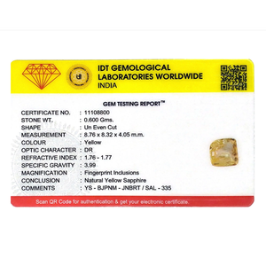Premium 3 Carat Oval Cut Loose Yellow Sapphire Gemstone for Fine Jewelry - Product Image 4