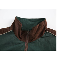 Veste de survêtement homme color block à col montant et fermeture éclair intégrale, coupe-vent vintage, logo personnalisé, légère, pour le sport et les activités de plein air