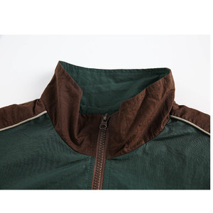Mens Color Block Track Jacket Stand Collar Full <b>Zip</b> Vintage Windbreaker Custom Logo Lightweight Outdoor Sportswear Activewear - Product Image 5