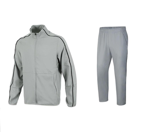 <b>Men's</b> <b>Lightweight</b> Gray Tracksuit Set Full Sleeve Zipper <b>Jacket</b> Pants Solid Color Breathable Sporty Style Spring Wear - Product Image 2