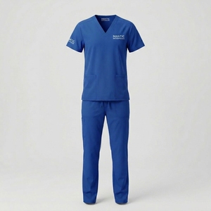 Uniforme Médico Transpirable de Spandex/Poliéster de Secado Rápido con Cuello Alto, Logotipo Personalizado, Alta Calidad, Unisex, con Detección de Agujas - Product Image 1