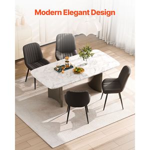 Set di 4 Sedie Moderne Girevoli in Tessuto Imbottito per Sala da Pranzo e Cucina, Salvaspazio, con Schienale Alto - Product Image 5