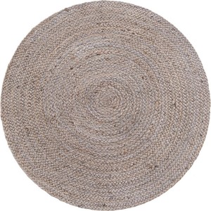 Round Braided Jute Area Rug Solid Color Bohemian Style Handcrafted Thin Flat Pile Living Room Use Spot Clean - Product Image 5
